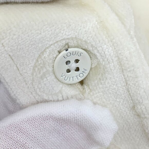 Louis Vuitton S White Logo Embossed Long-Sleeved Shirt 100% Polyester Made In Fr - Picture 4 of 8